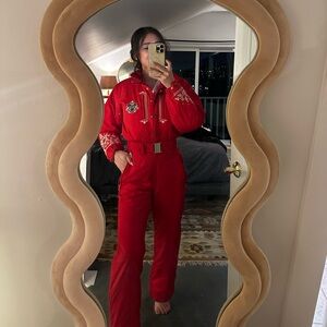 Women’s Red Embroidered Bogner vintage ski suit size 6 (fits XS)